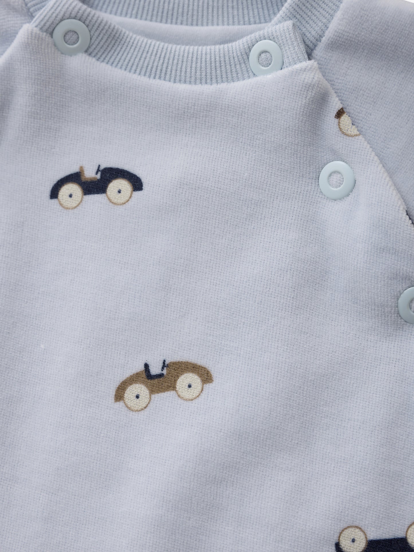 Romper LS Velour - Arctic Ice
