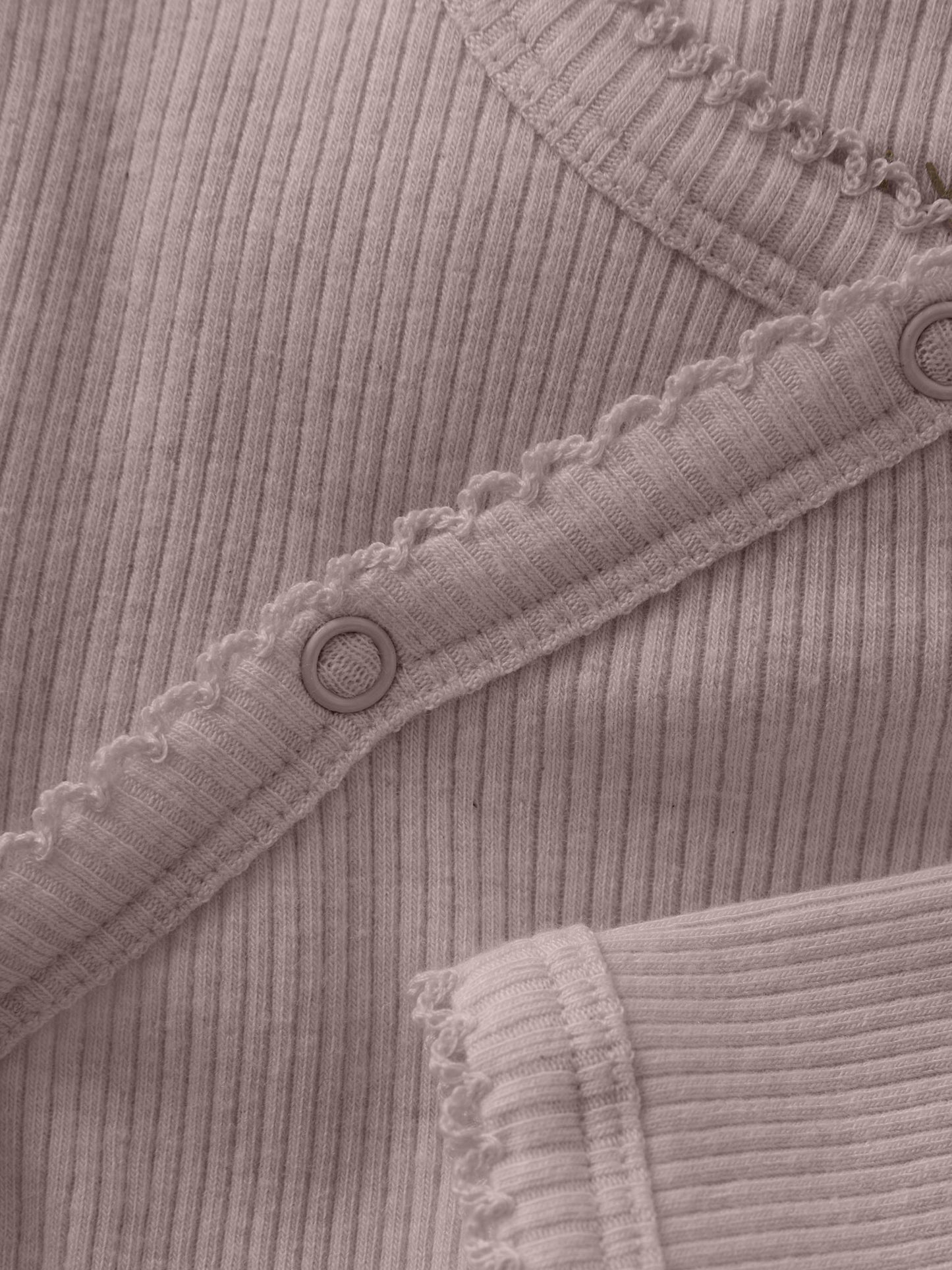 Wrap Body LS Melange Rib - Pale Mauve Melange