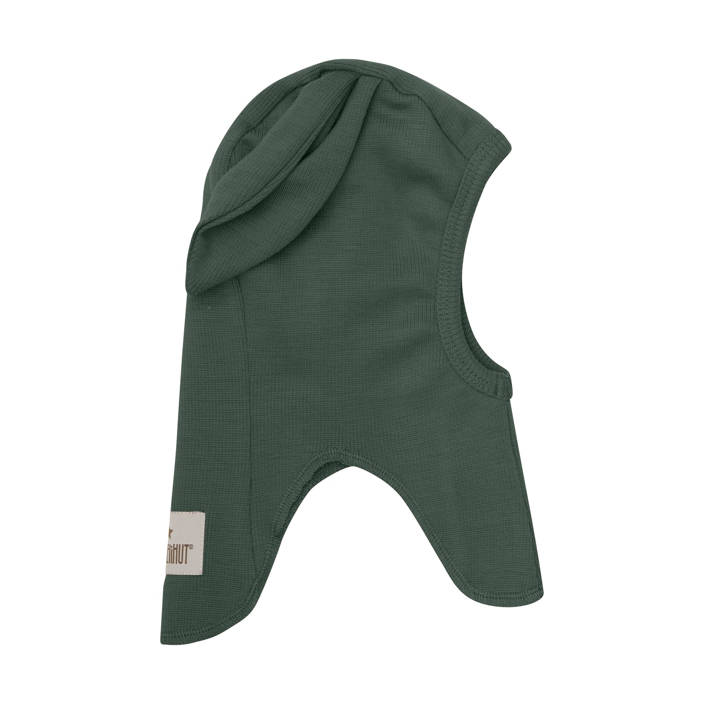 Balaclava Ears Wool Rib - Beetle