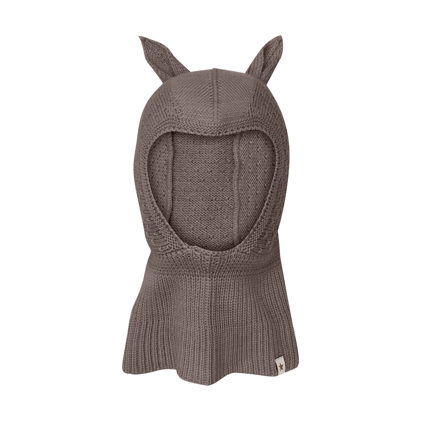 Balaclava Ears Wool Knit - Brown Melange