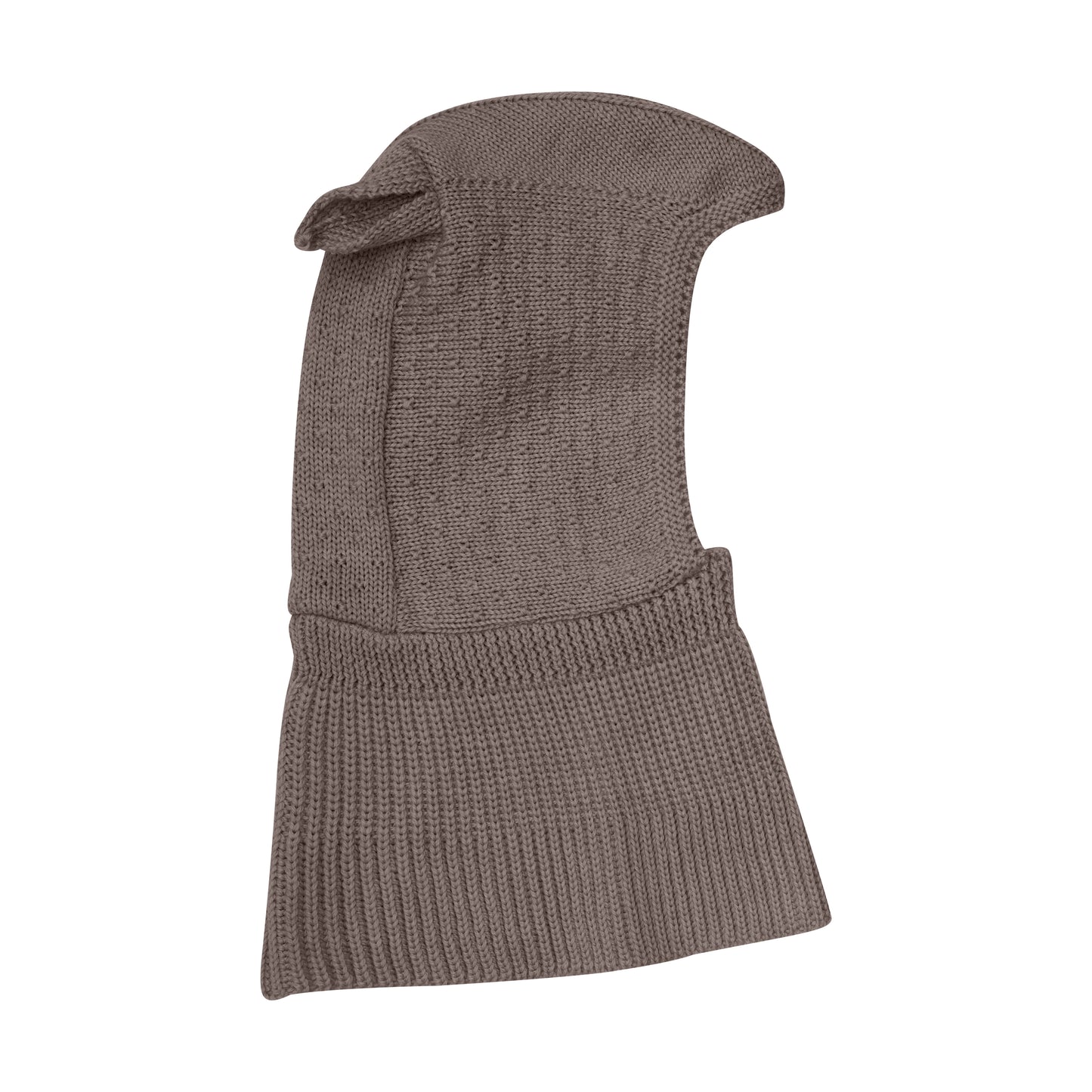 Balaclava Ears Wool Knit - Brown Melange