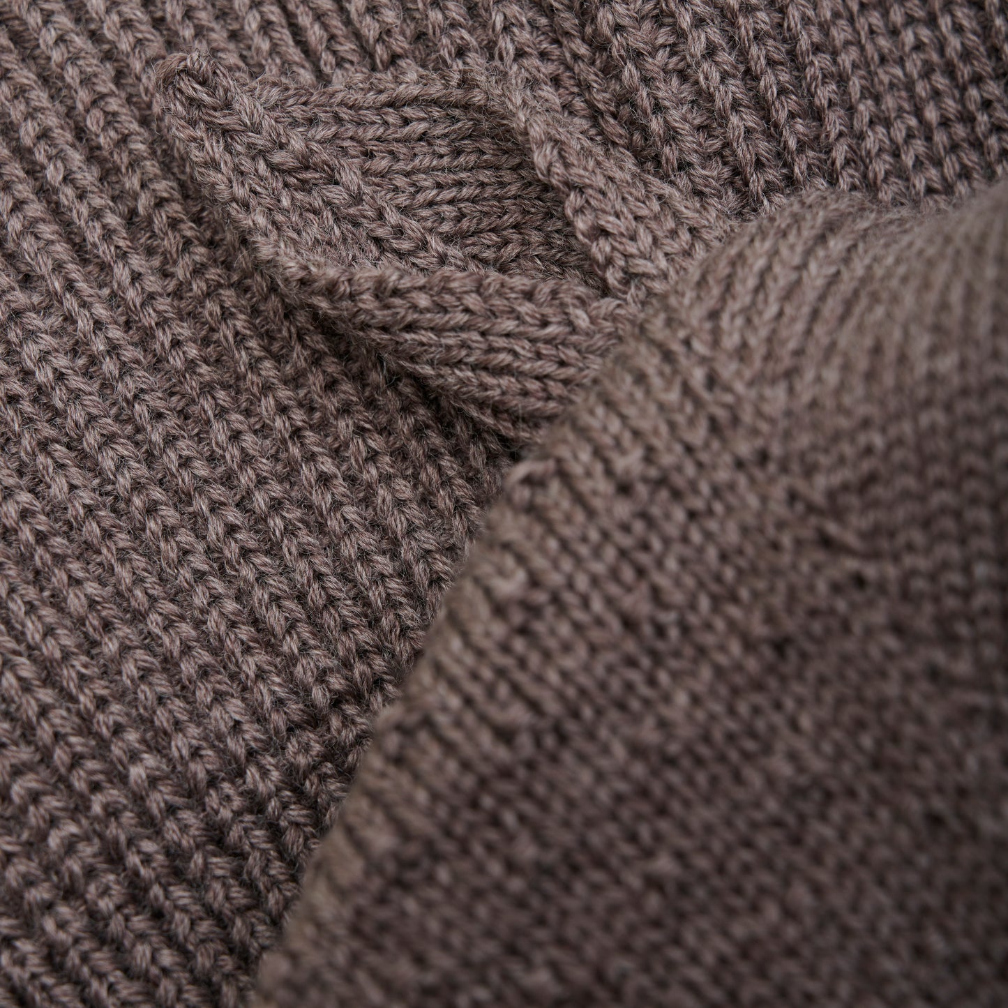 Balaclava Ears Wool Knit - Brown Melange