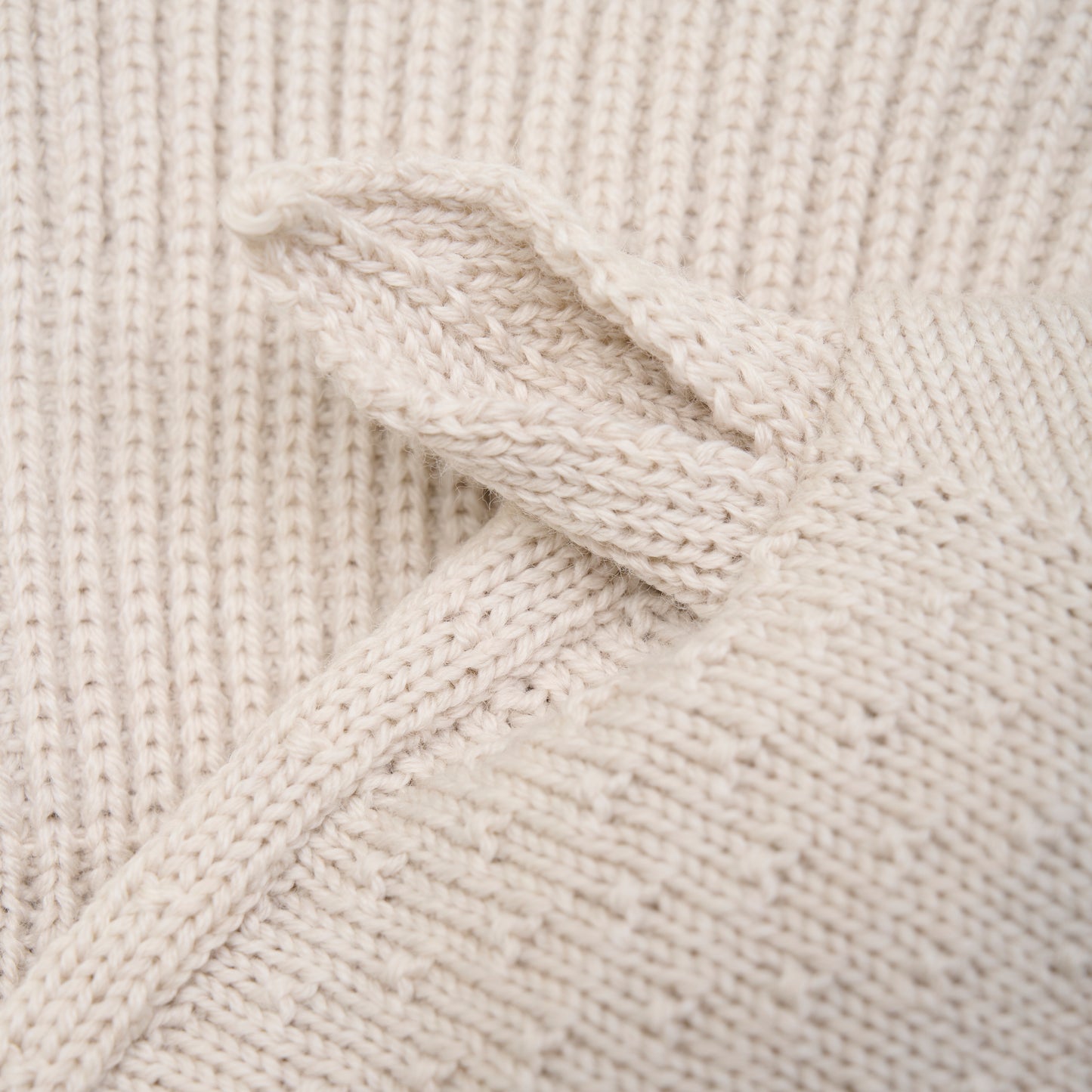 Balaclava Ears Wool Knit - Sand Melange