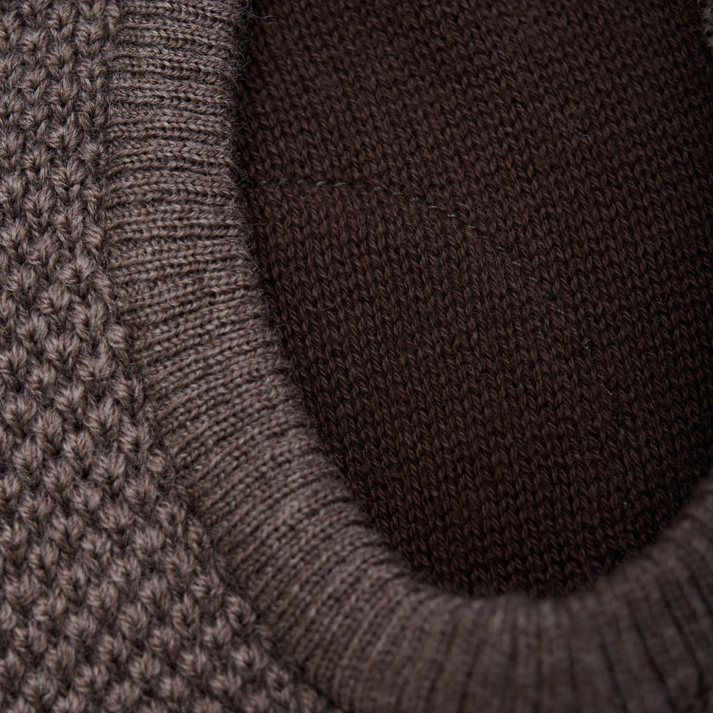 Balaclava Wool Knit Windstop - Brown Melange