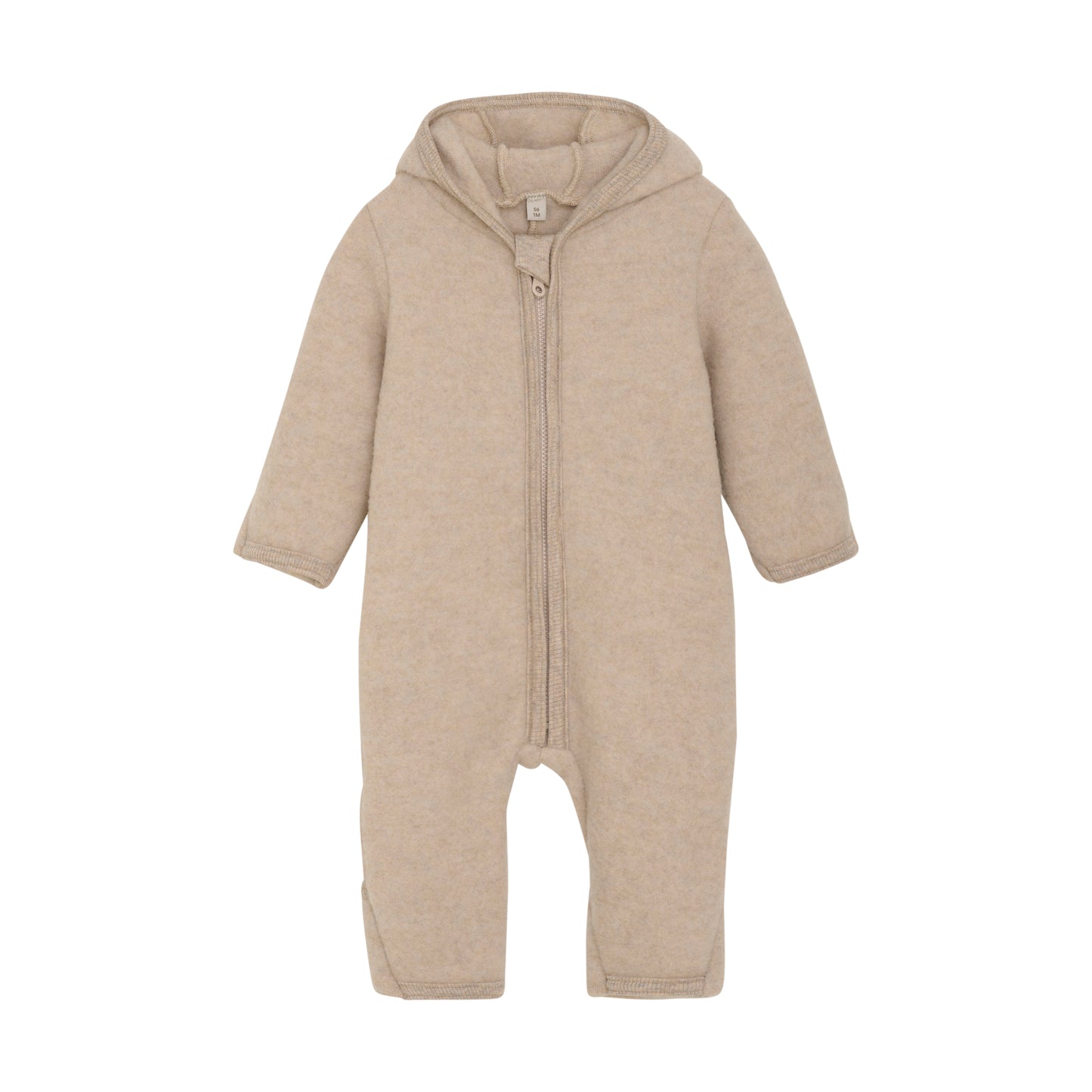 Pram Suit Ears Wool Fleece - Camel Melange