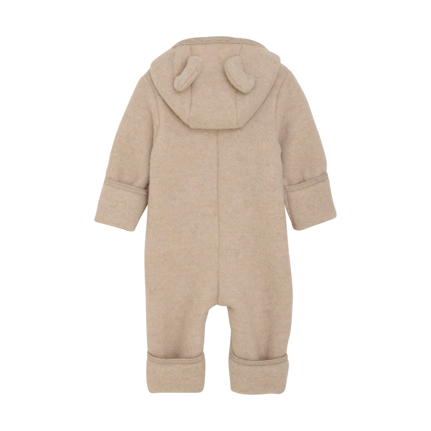 Pram Suit Ears Wool Fleece - Camel Melange