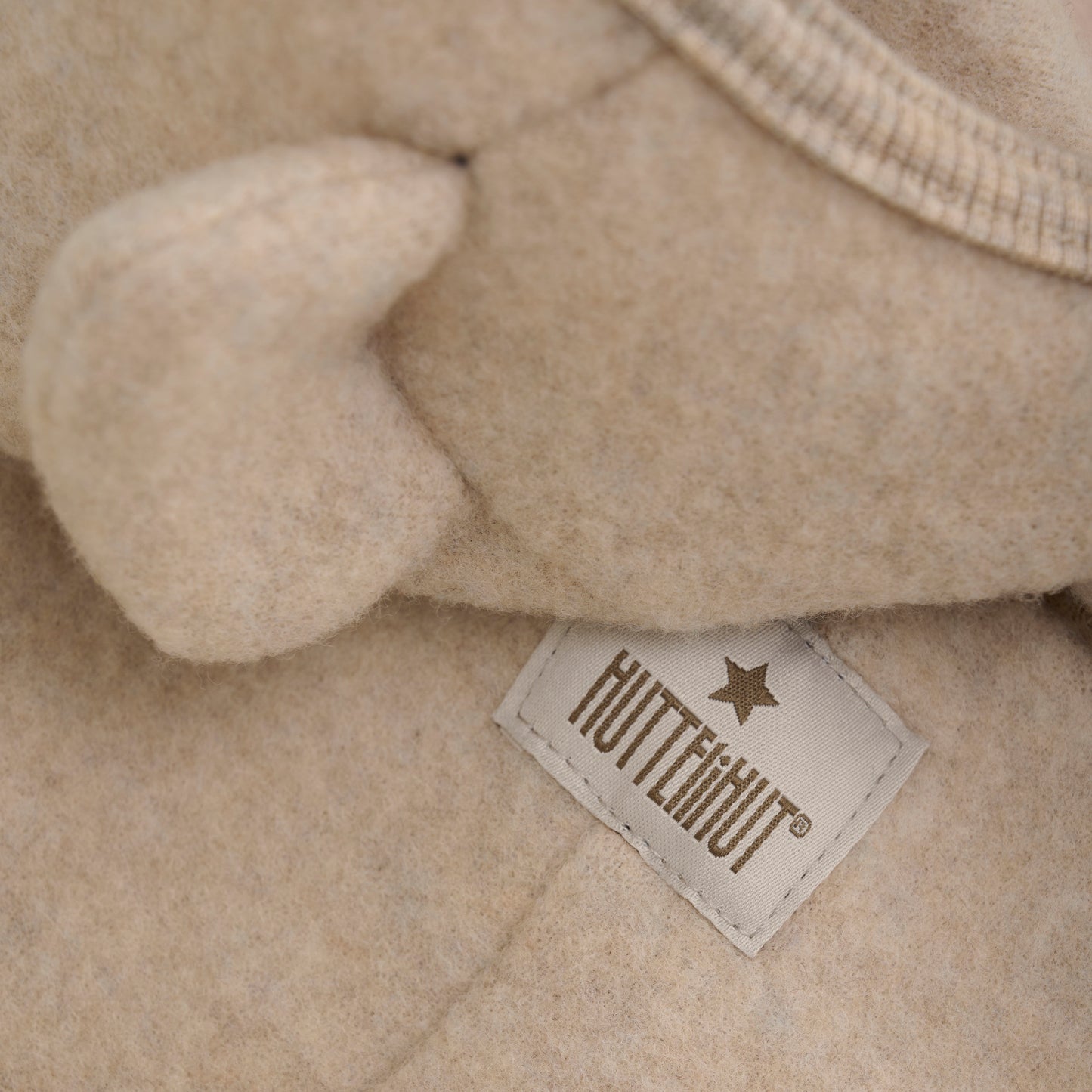 Pram Suit Ears Wool Fleece - Camel Melange