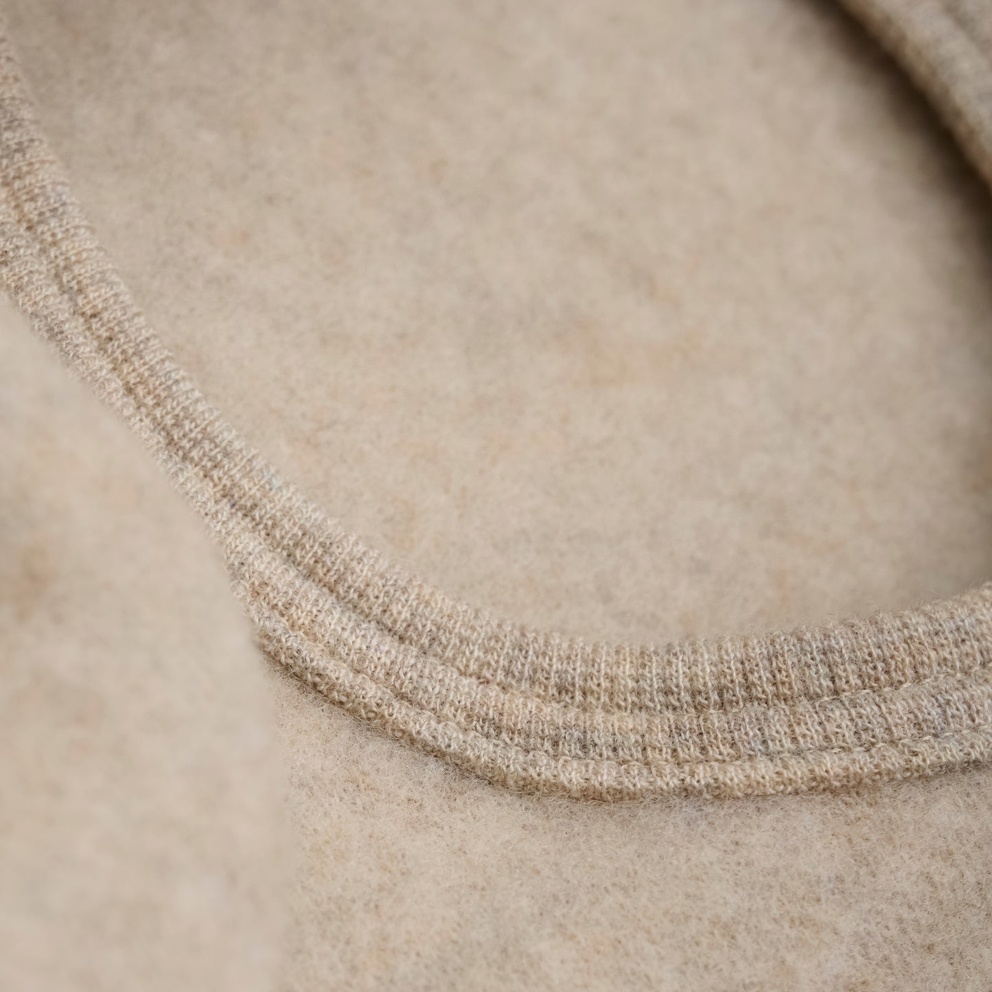 Balaclava Ears Wool Fleece - Camel Melange