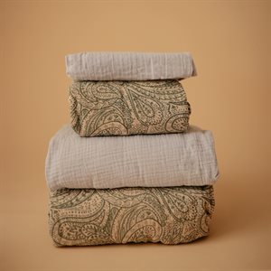 Mushie laken 60x120 - Green Paisley