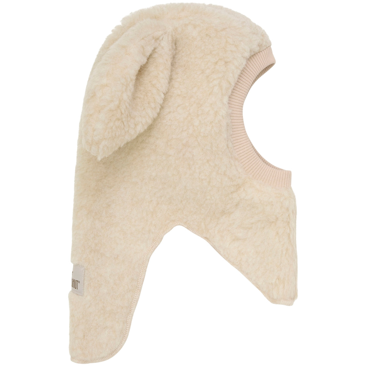 Balaclava Ears Wool Teddy - Cement