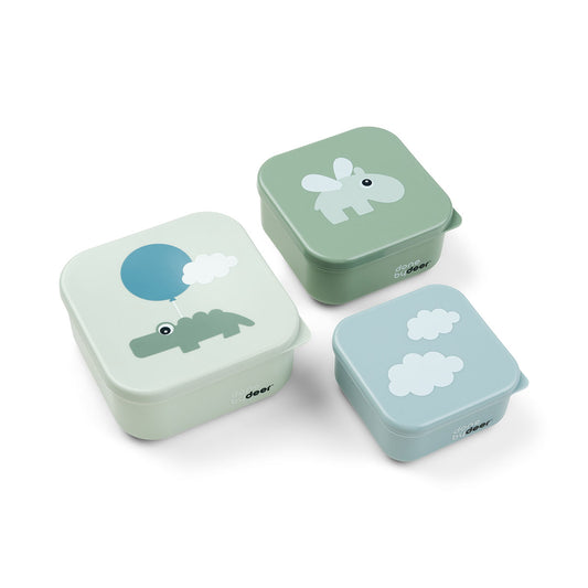 Matboks 3 stk Happy Clouds, Grønn