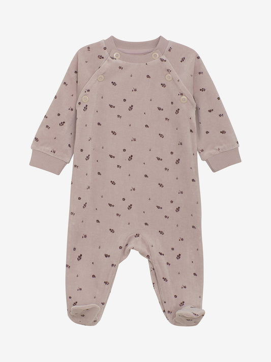 Romper LS Velour - Violet Ice