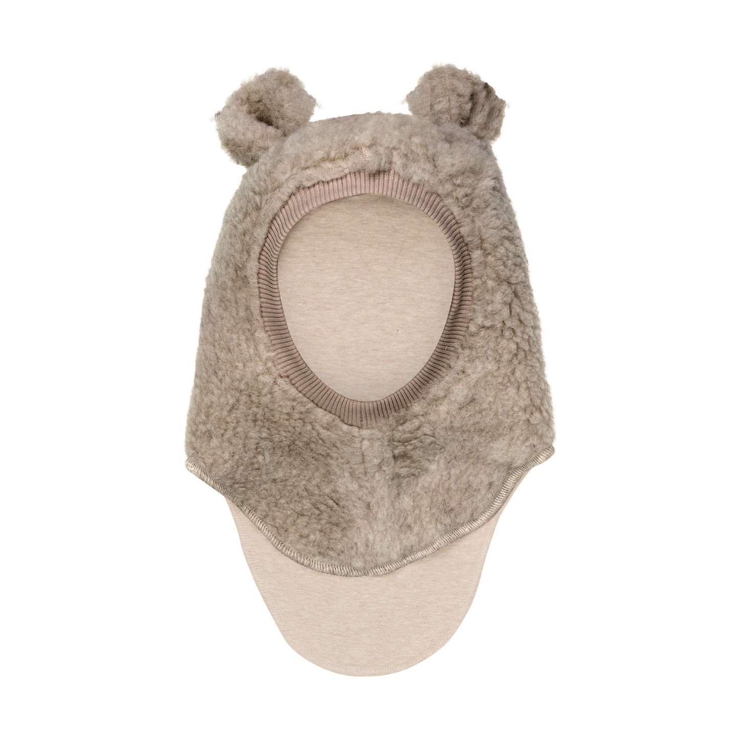 Balaclava Ears Wool Teddy - Camel Melange