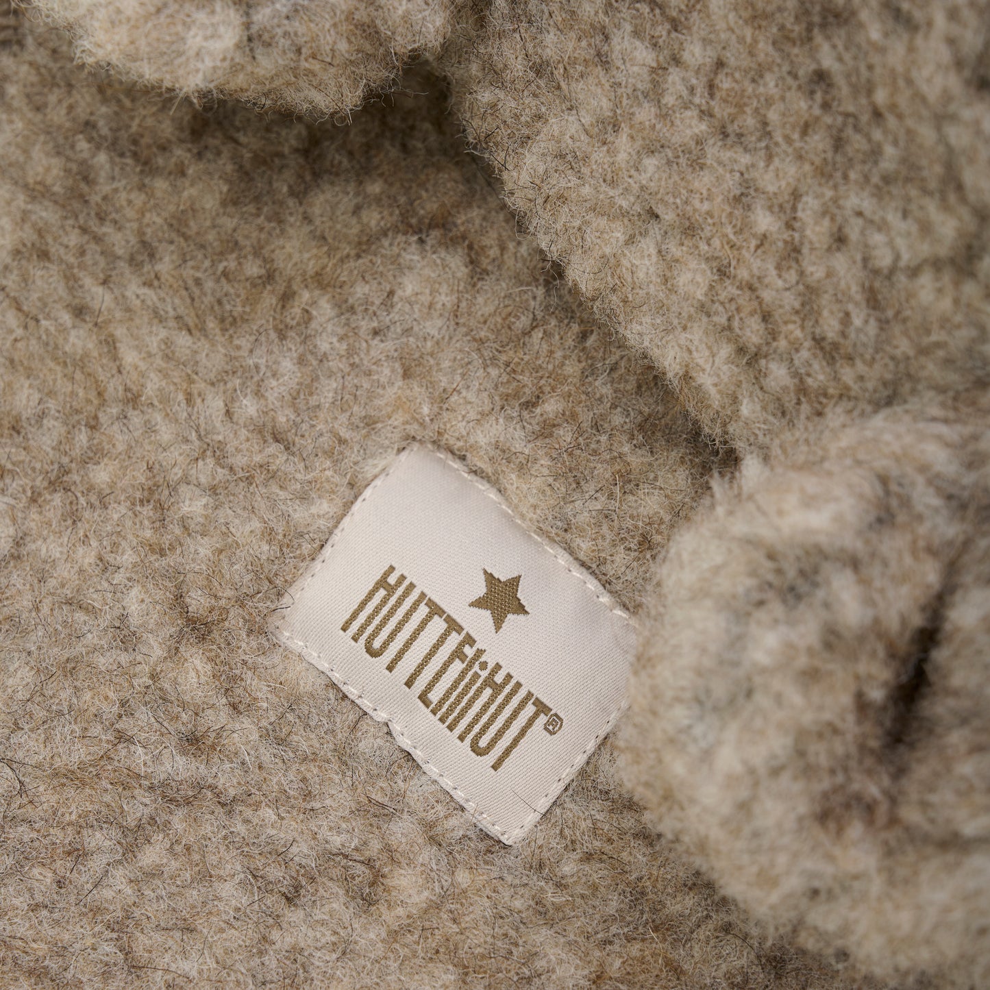 Balaclava Ears Wool Teddy - Camel Melange