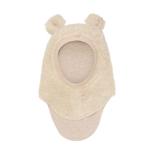 Balaclava Ears Wool Teddy - Cement