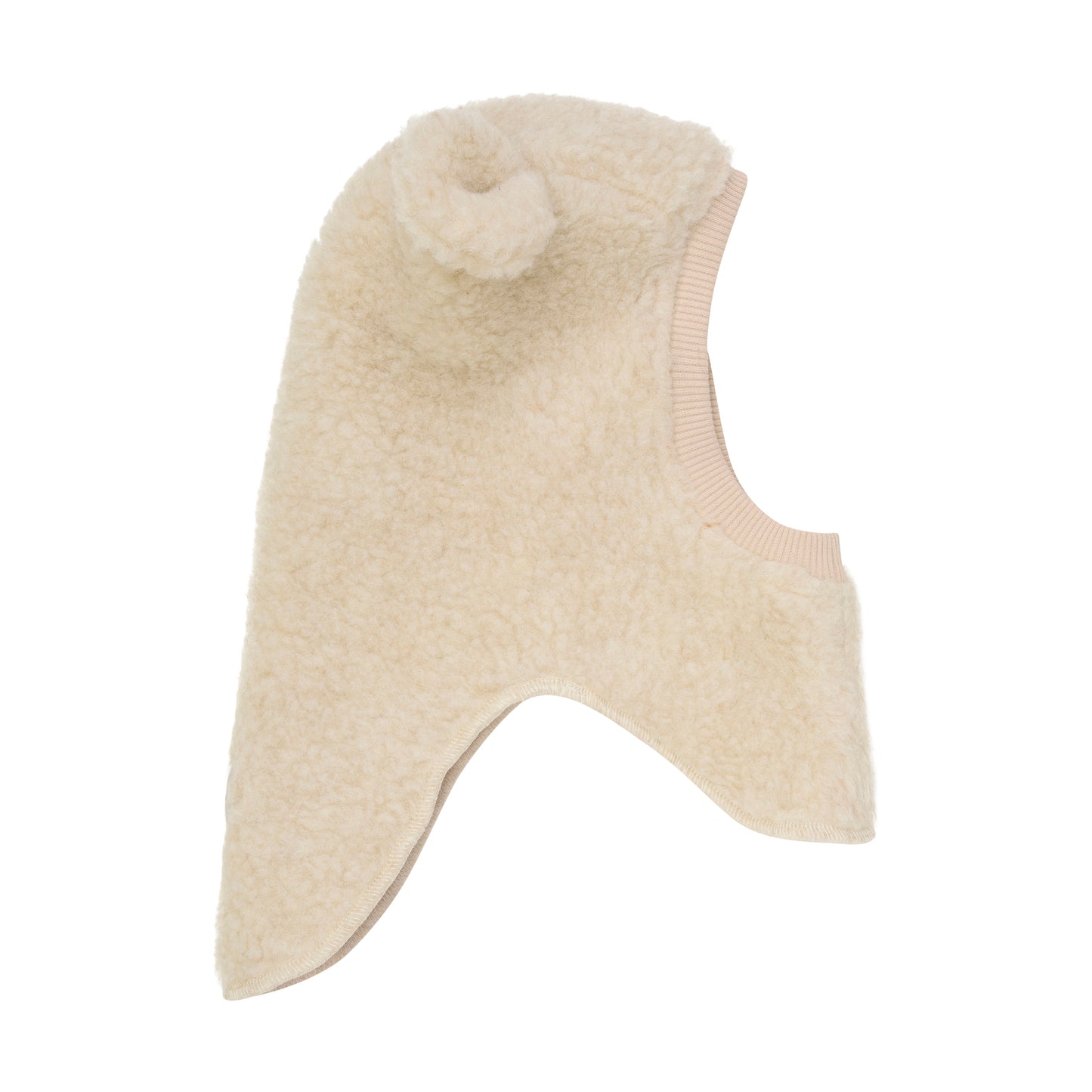 Balaclava Ears Wool Teddy - Cement