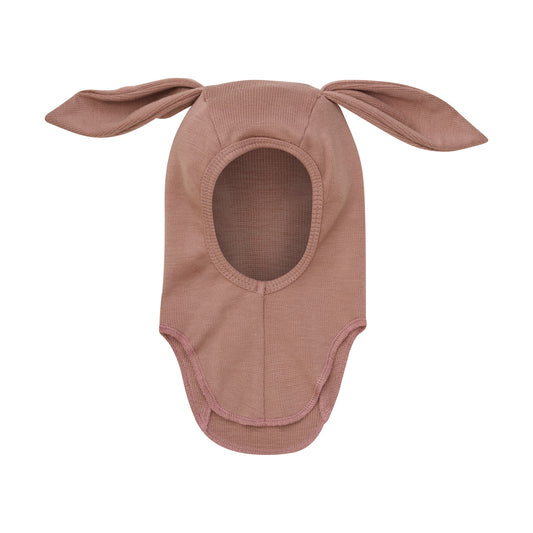 Balaclava Ears Wool Rib - Burlwood