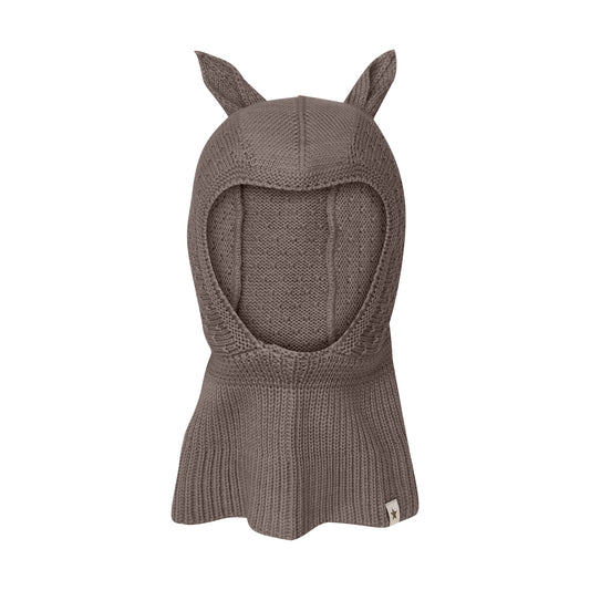 Balaclava Ears Wool Knit - Brown Melange