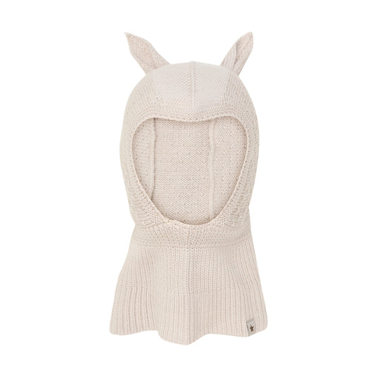 Balaclava Ears Wool Knit - Sand Melange
