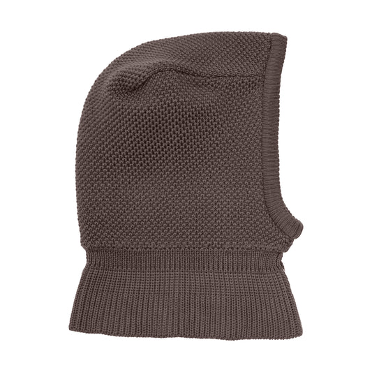 Balaclava Wool Knit Windstop - Brown Melange