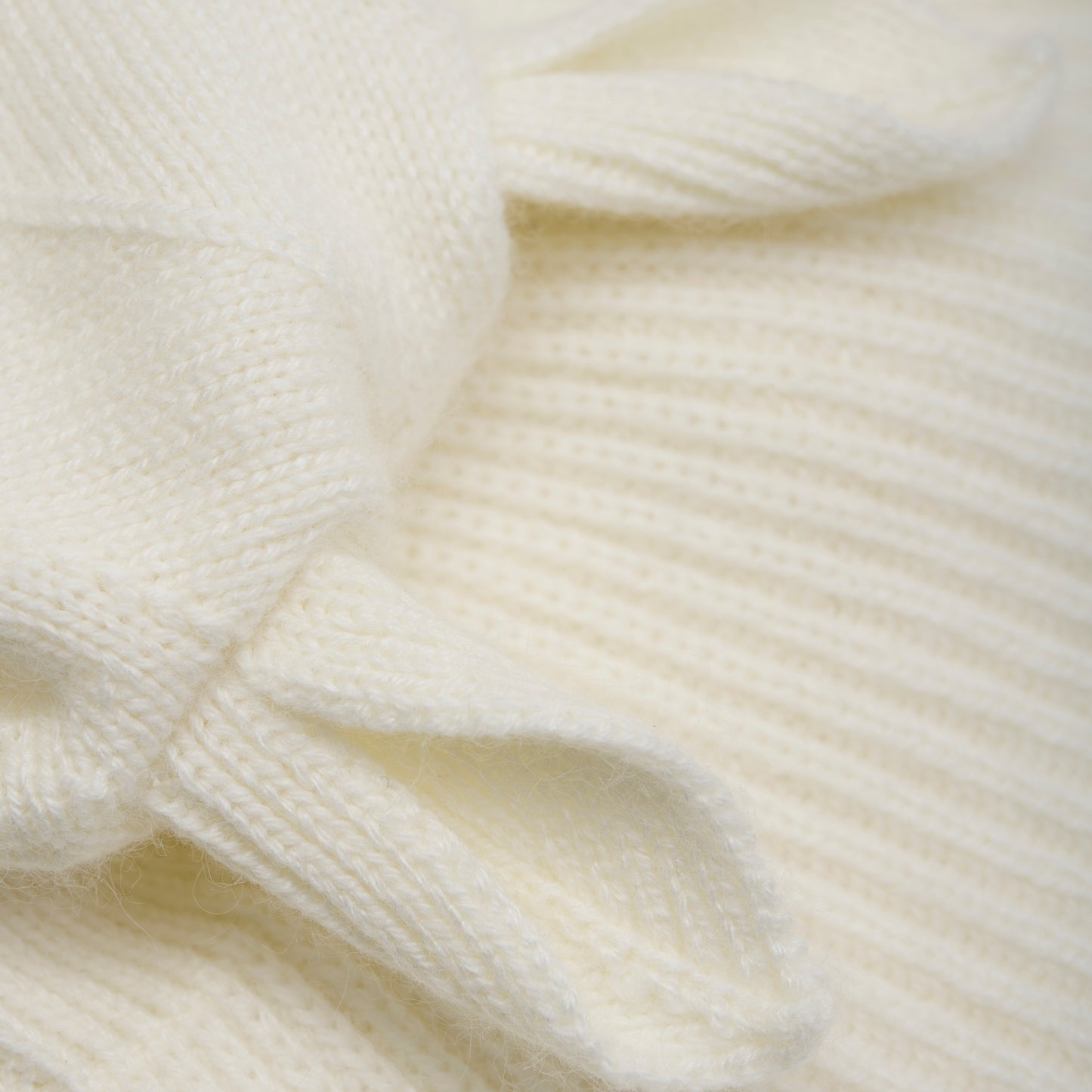 Balaclava Ears Wool Knit - Off White