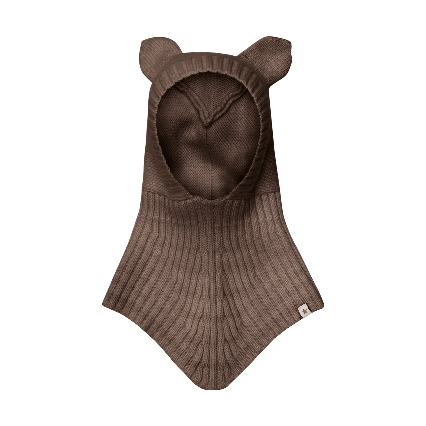 Balaclava Ears Wool Knit - Brown Melange