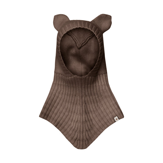 Balaclava Ears Wool Knit - Brown Melange