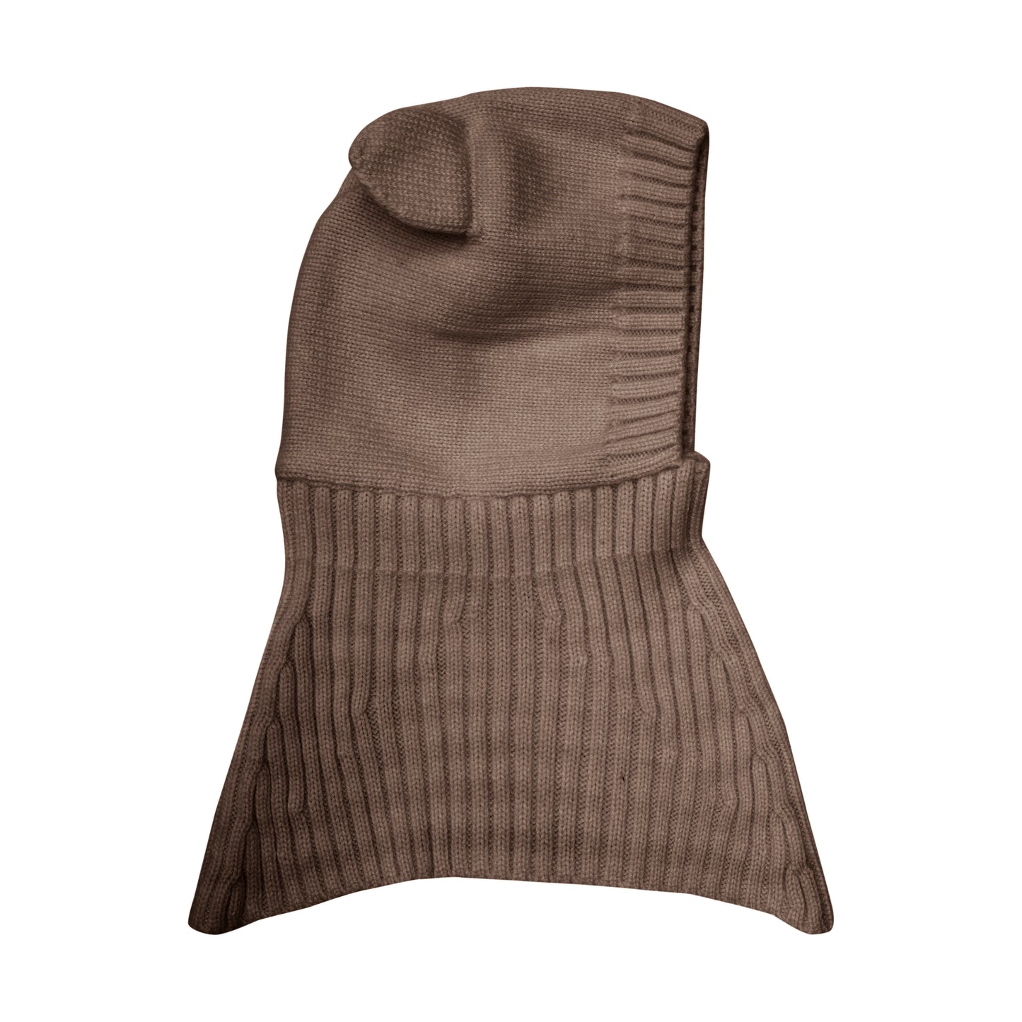 Balaclava Ears Wool Knit - Brown Melange