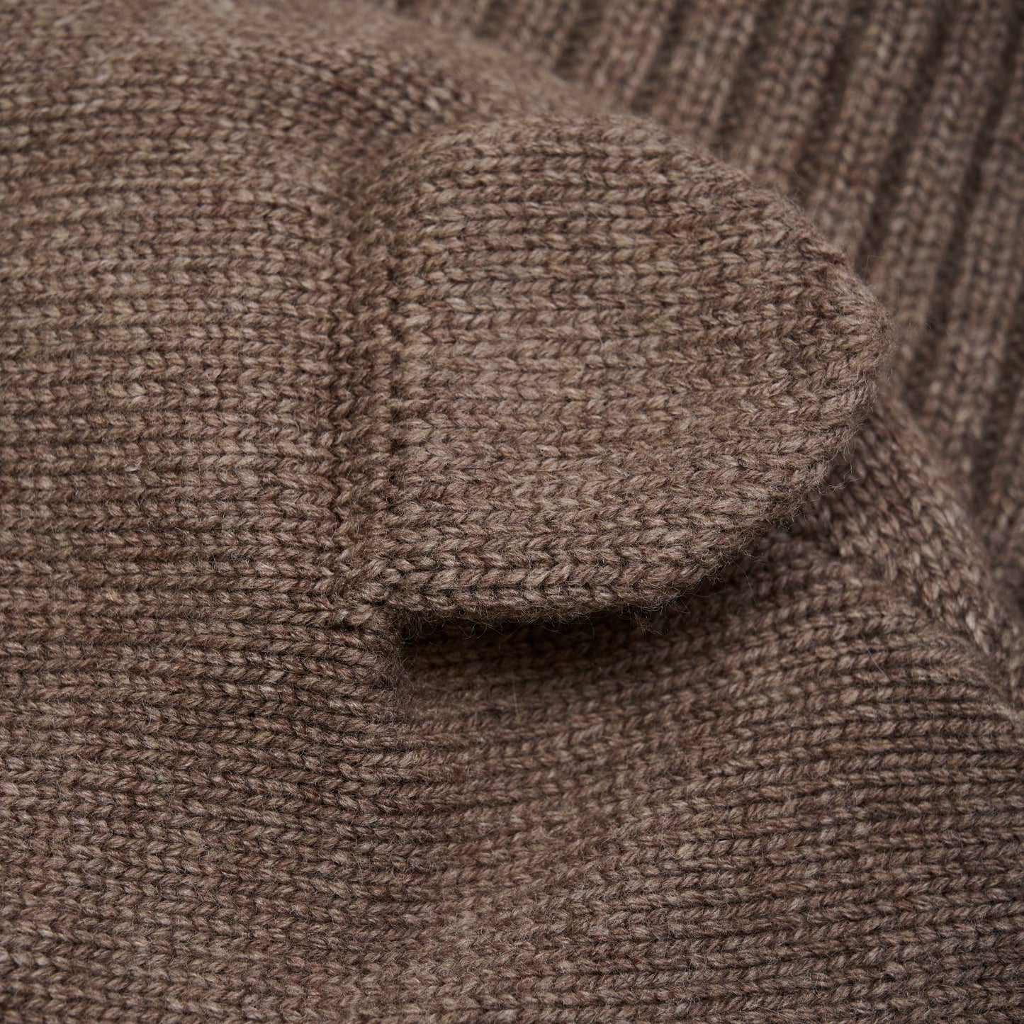 Balaclava Ears Wool Knit - Brown Melange