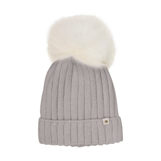Hat Knit Alpaca - Medium Grey Melange
