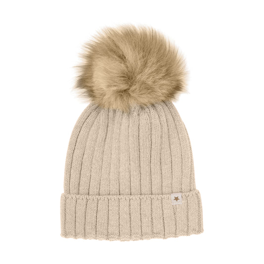 Hat Knit Alpaca - Sand Melange