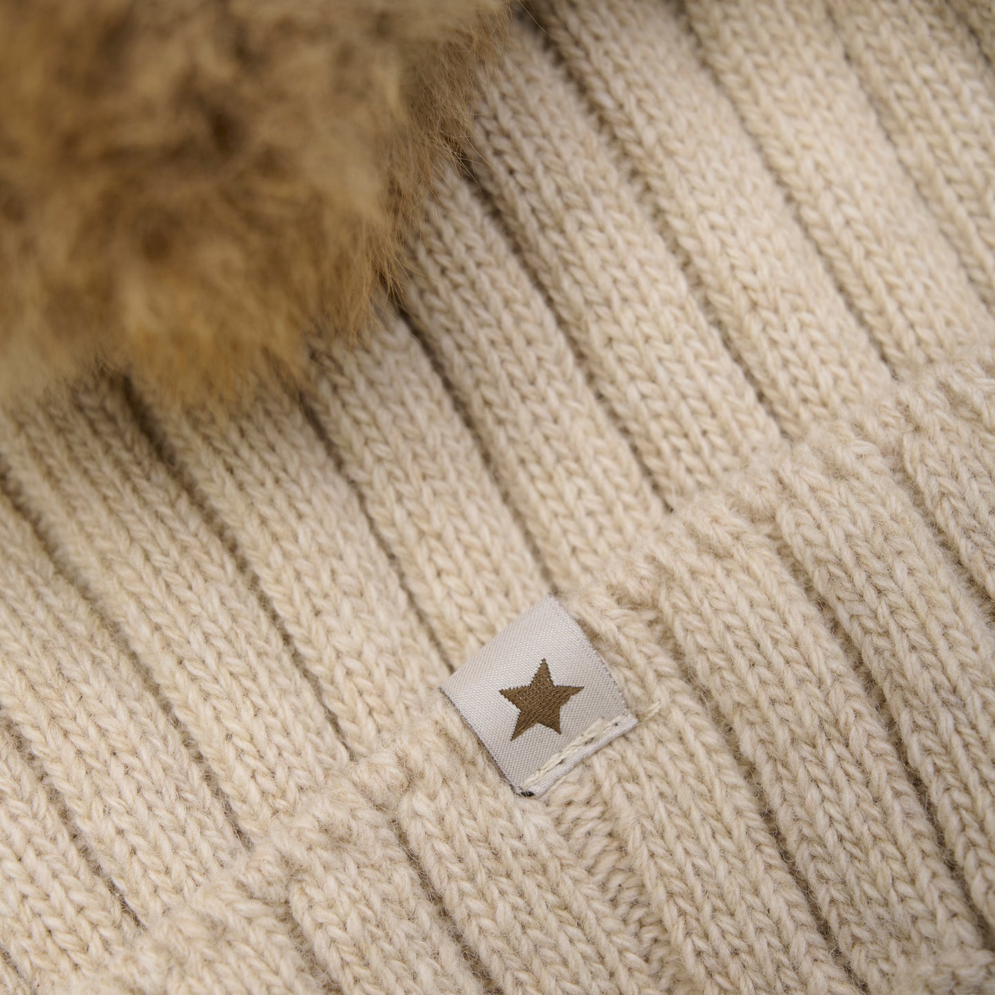 Hat Knit Alpaca - Sand Melange