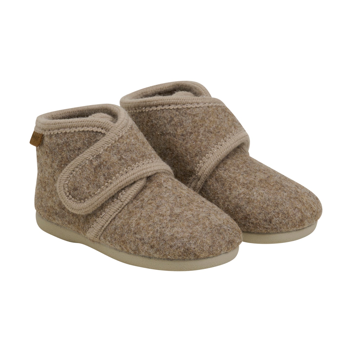 Slippers Wool Velcro - Walnut Melange