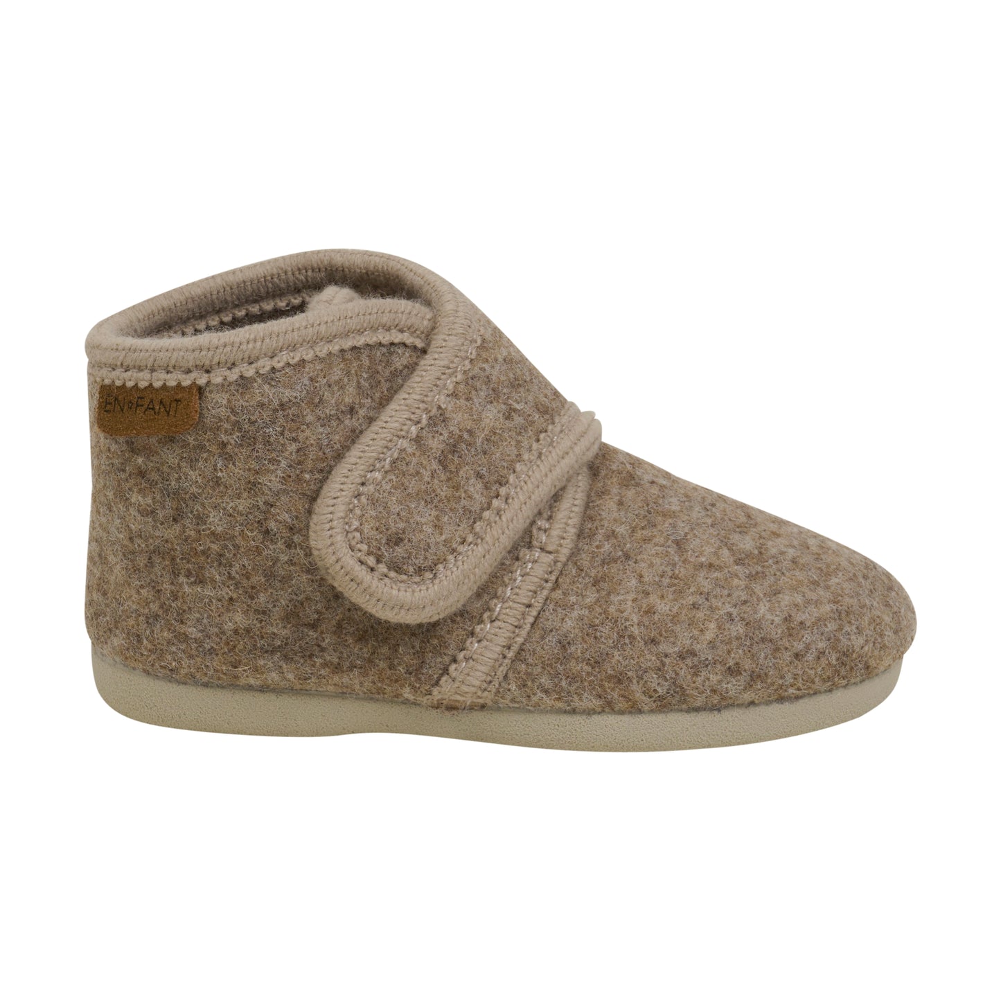 Slippers Wool Velcro - Walnut Melange