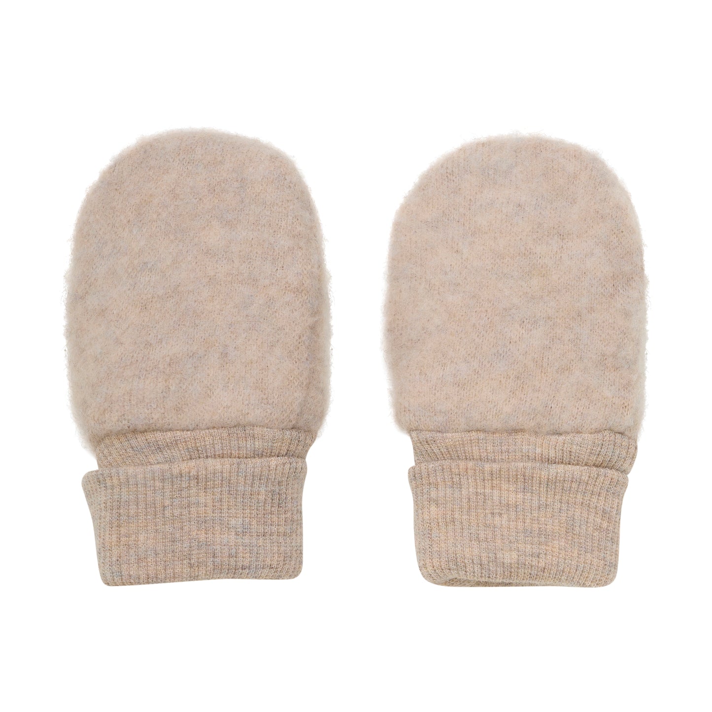 Mittens Wool Fleece 2-layer - Camel Melange