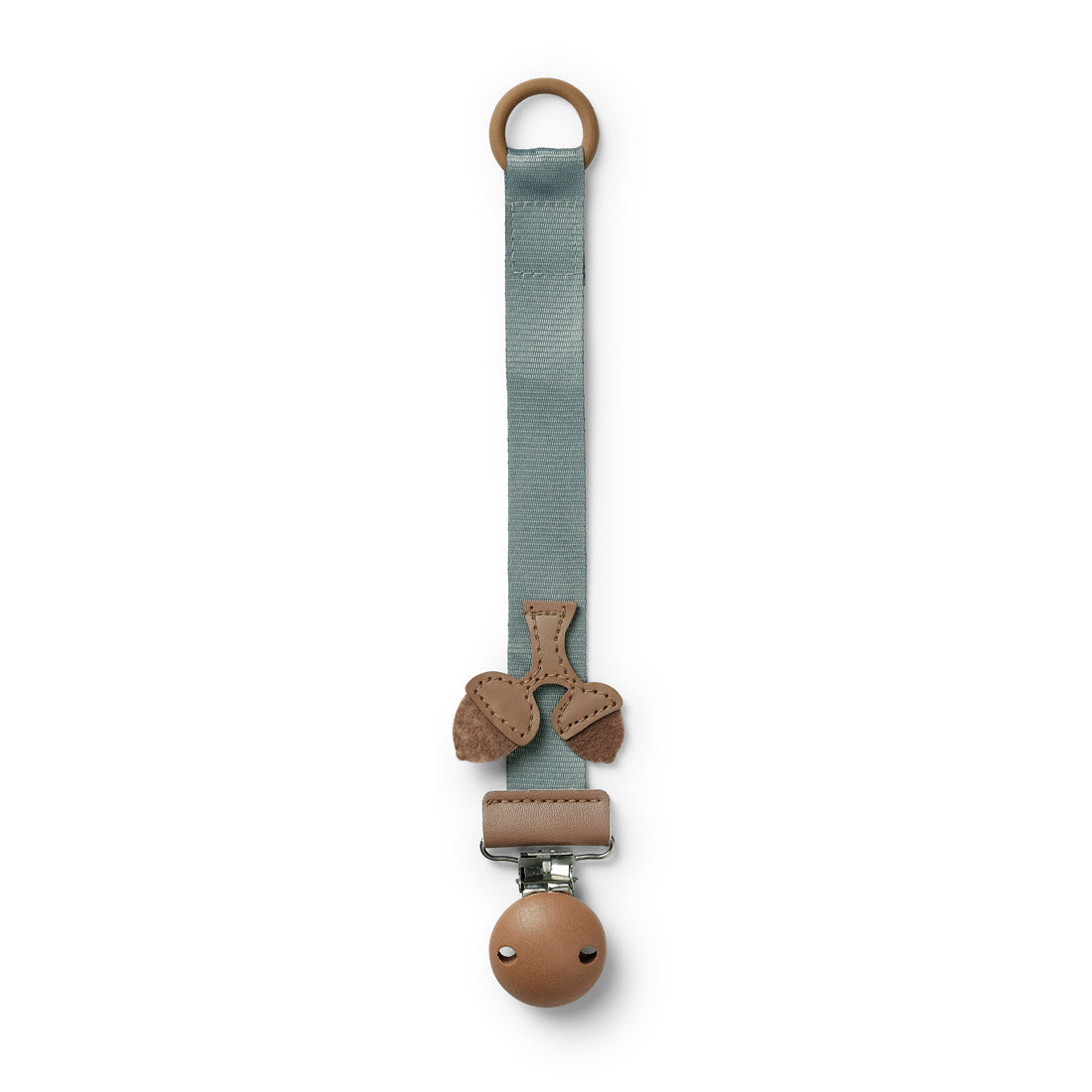 Elodie Details Pacifier Clip Wood - Hazy Jade Acorn