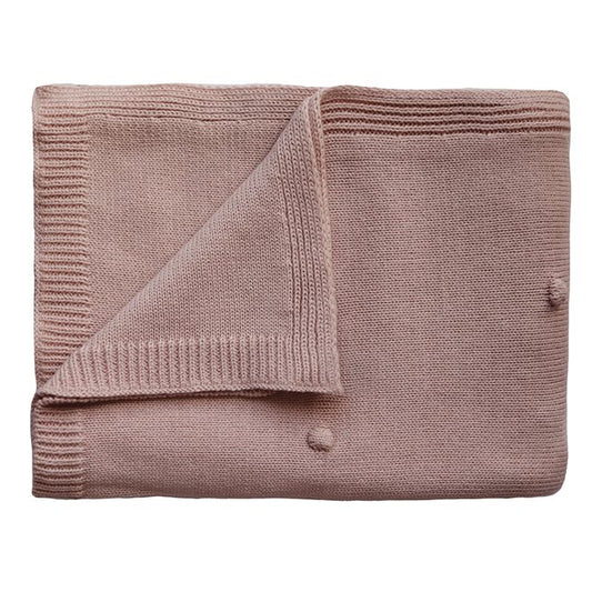 Mushie strikket babyteppe - Textured Dots Blush